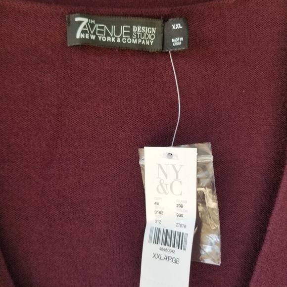Jewel Button Cardigan (Burgundy) - Picture 4 of 9